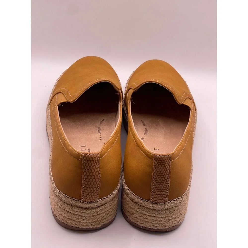 Journee Collection Catalina Tan Espadrille Platform Loafers Shoes Womens 10 M